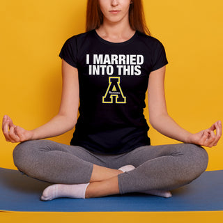 Appalachian State Mountaineers I Married Into This Women's T-Shirt - Black