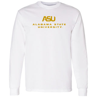 Alabama State Hornets Institutional Logo Long Sleeve - White
