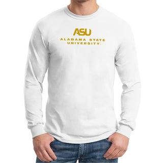 Alabama State Hornets Institutional Logo Long Sleeve - White