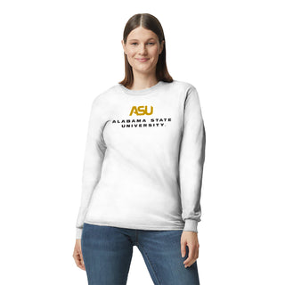 Alabama State Hornets Institutional Logo Long Sleeve - White