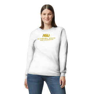 Alabama State Hornets Institutional Logo Long Sleeve - White