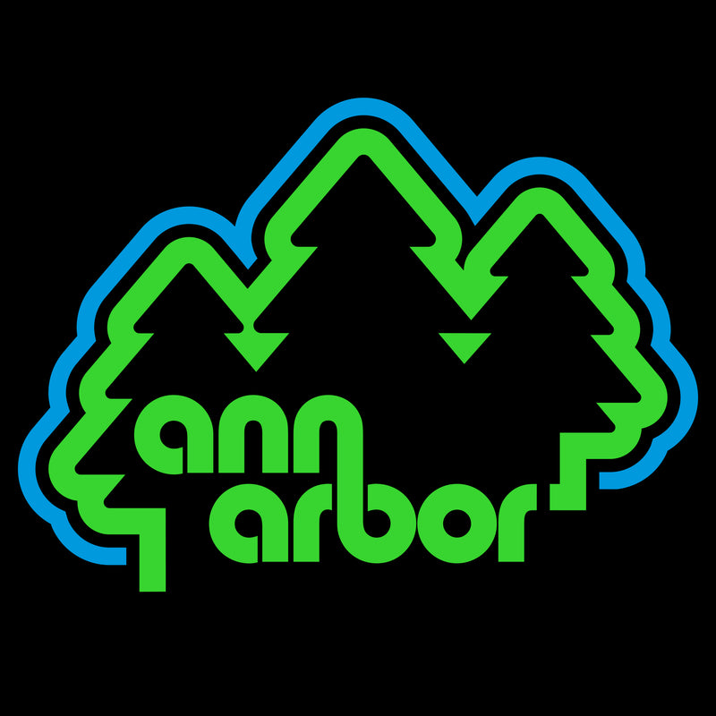 Ann Arbor Trees Neon Women's Racerback Crop Tank - Black