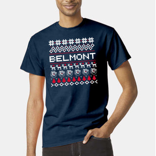 Belmont Holiday Sweater T-Shirt - Navy