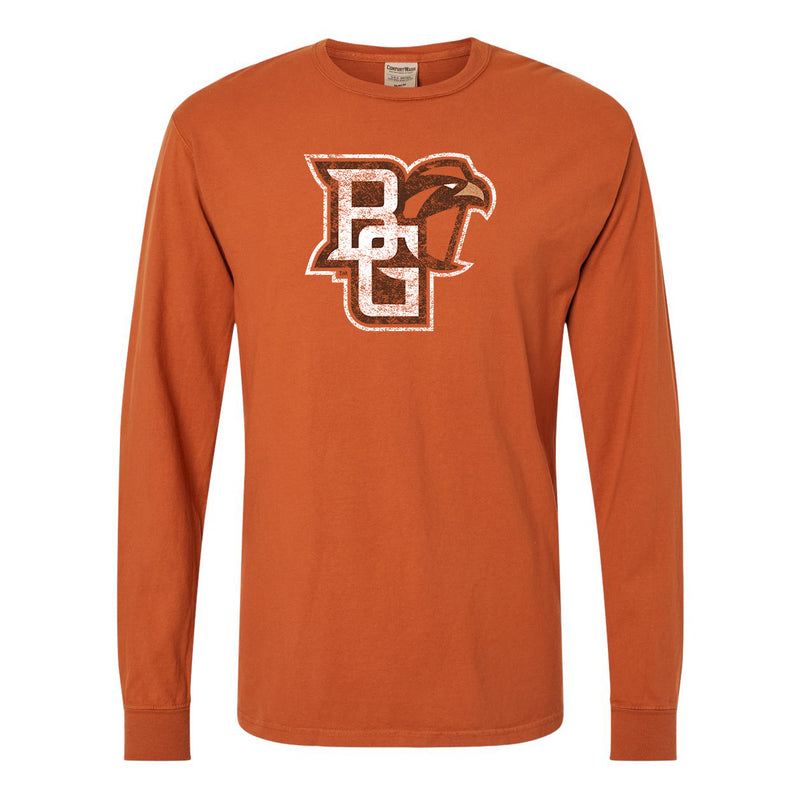 BGSU Distressed Primary Logo CW Long Sleeve - Texas Orange