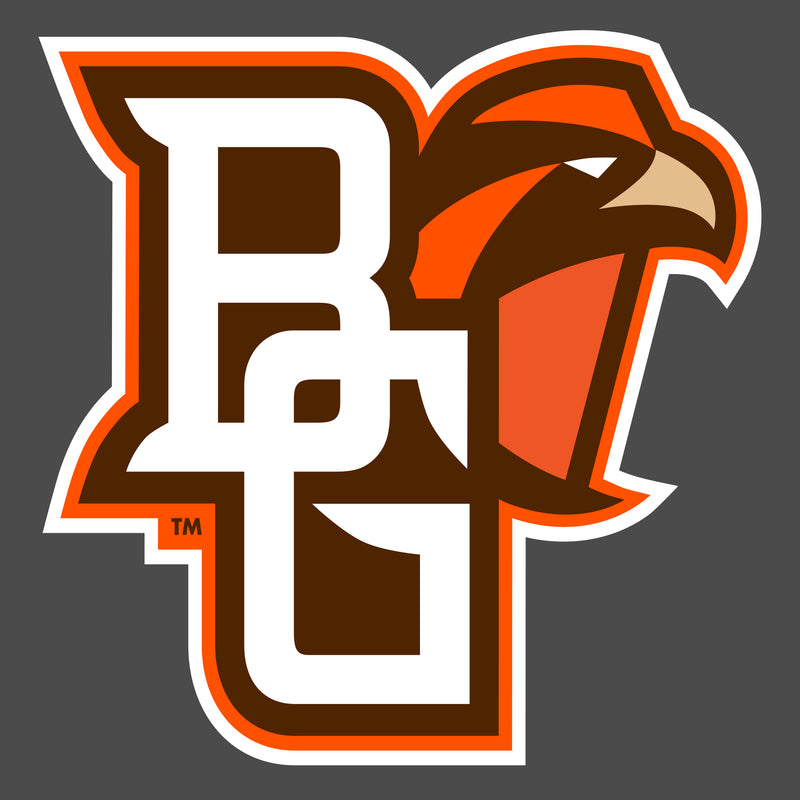 BGSU Primary Logo Stretch 1/2-Zip Colorblock Pullover - Charcoal/Orange