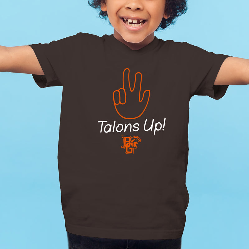 BGSU Talon Fingers Youth T-Shirt - Dark Chocolate