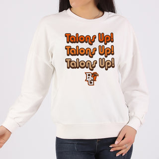BGSU Talons Up Repeat Crewneck Sweatshirt - White
