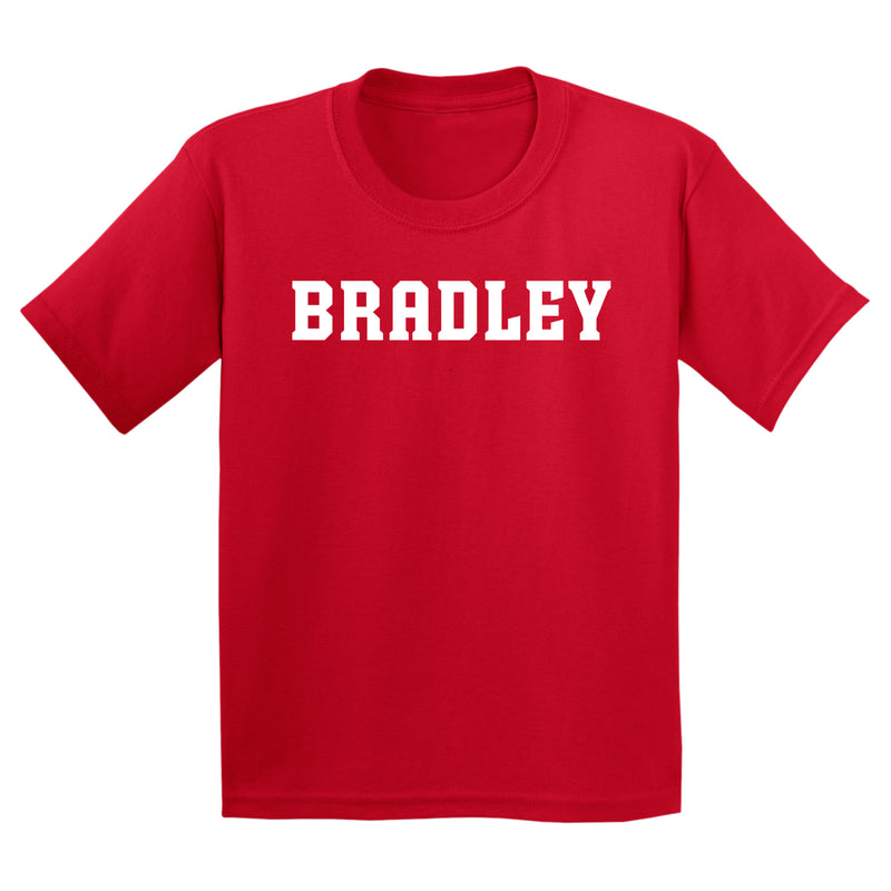 Bradley University Braves Basic Block Cotton Short Sleeve Youth T Shirt - Red