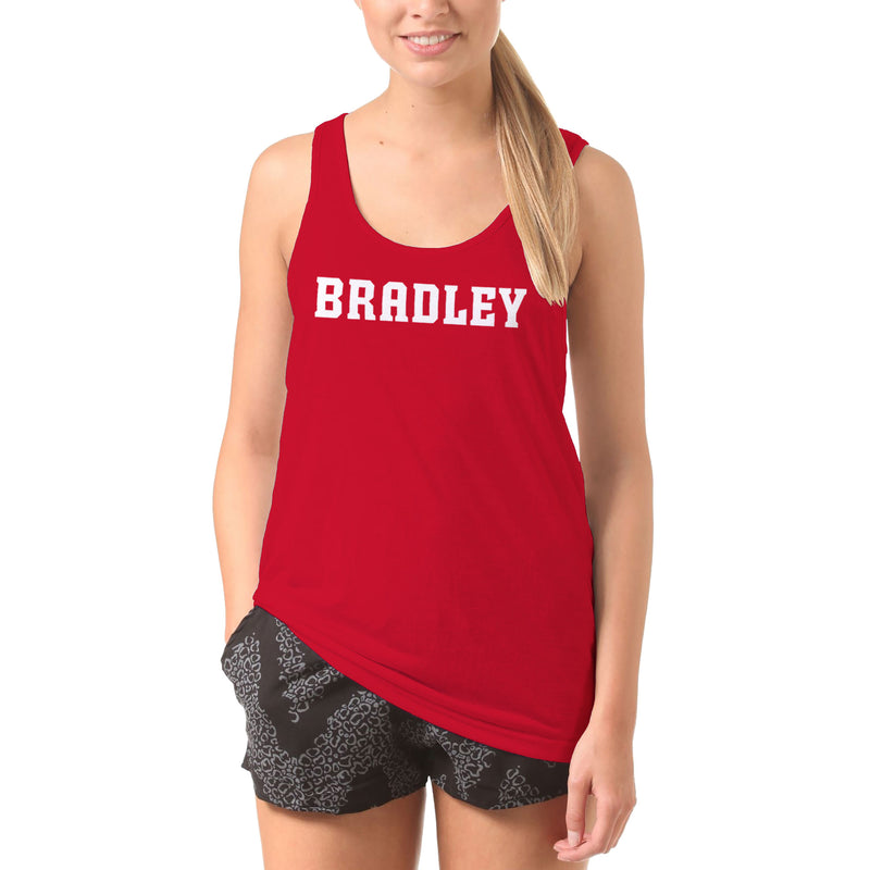 Bradley University Braves Basic Block Heavy Cotton Tank Top - Red