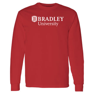 Bradley University Braves Basic Block Cotton Long Sleeve Shirt - Red