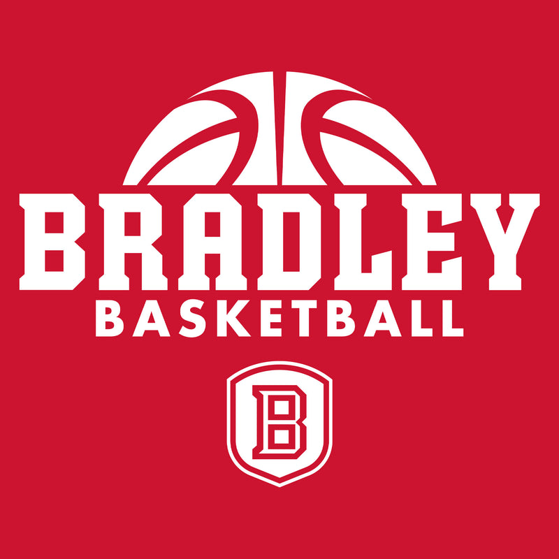 Bradley University Braves Basketball Hype Basic Cotton Short Sleeve T Shirt - Red