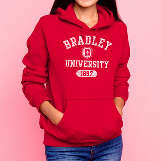 Bradley Athletic Arch Hoodie - Red