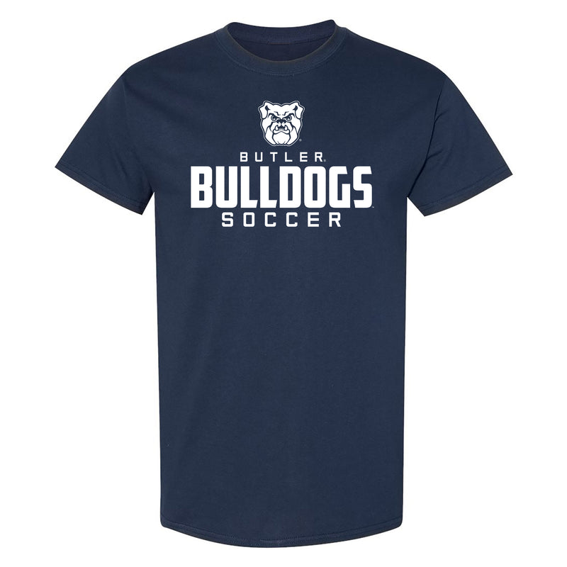 Butler University Bulldogs Mascot Wordmark Soccer Short Sleeve T Shirt - Navy