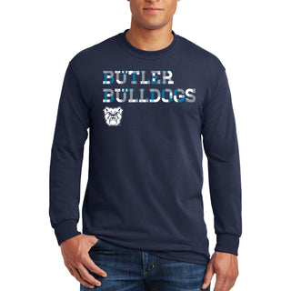 Butler University Bulldogs Patchwork Long Sleeve T-Shirt - Navy