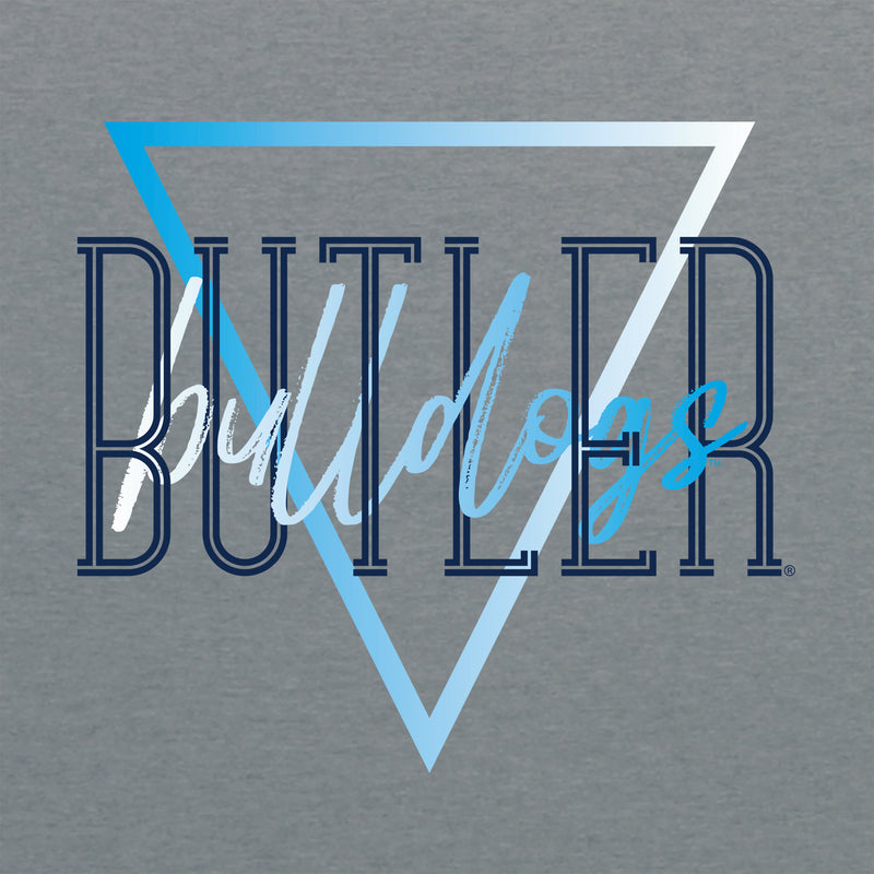 Butler University Bulldogs Gradient Triangle Basic Cotton Short Sleeve T Shirt - Graphite Heather