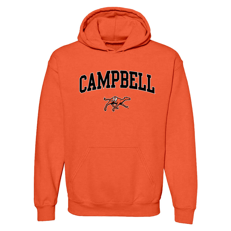 Campbell University Fighting Camels Arch Logo Heavy Cotton Blend Hoodie  - Orange