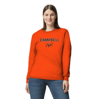 Campbell University Fighting Camels Arch Logo Basic Cotton Long Sleeve T-Shirt - Orange