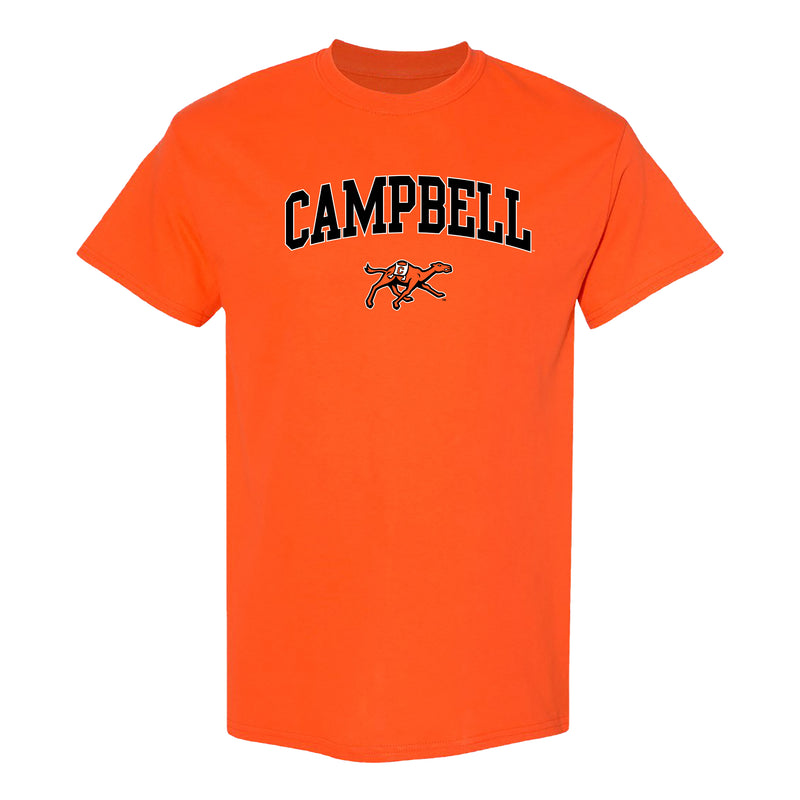 Campbell University Fighting Camels Arch Logo Basic Cotton Short Sleeve T-Shirt - Orange