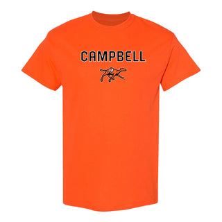 Campbell University Fighting Camels Arch Logo Basic Cotton Short Sleeve T-Shirt - Orange