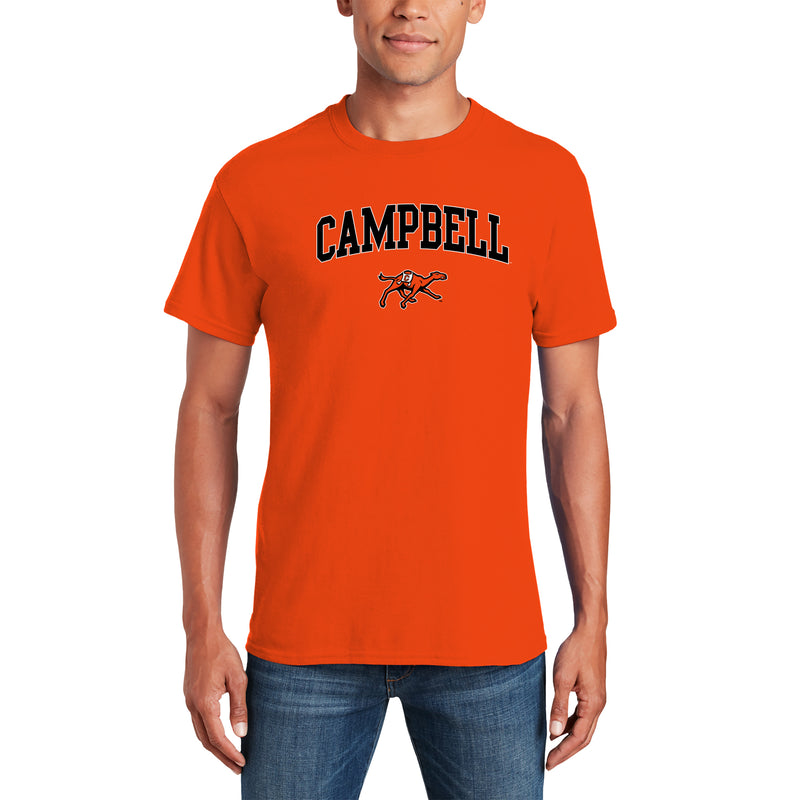 Campbell University Fighting Camels Arch Logo Basic Cotton Short Sleeve T-Shirt - Orange