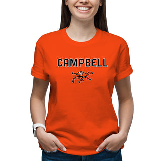 Campbell University Fighting Camels Arch Logo Basic Cotton Short Sleeve T-Shirt - Orange