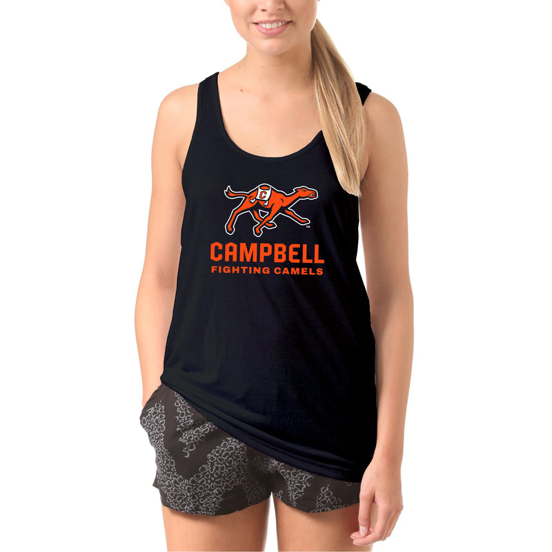 Campbell University Fighting Camels Primary Logo Heavy Cotton Tank Top - Black