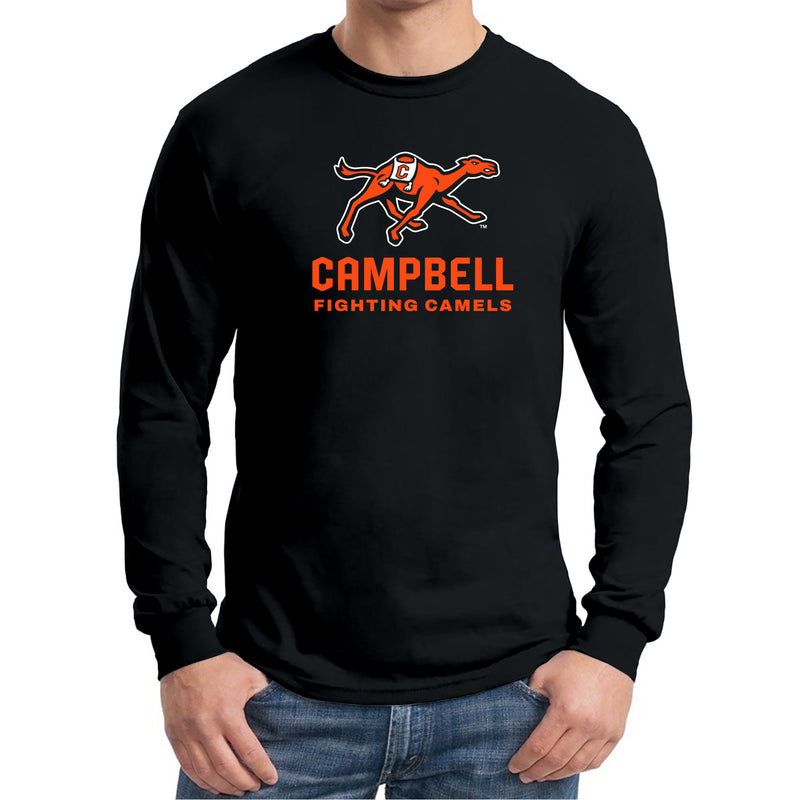 Campbell University Fighting Camels Primary Logo Basic Cotton Long Sleeve T-Shirt - Black
