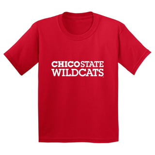 Chico State Wildcats Basic Block Youth T-Shirt - Red