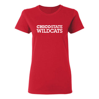 Chico State Wildcats Basic Block Women's T-Shirt - Red