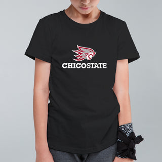 Chico State Wildcats Primary Logo Youth T-Shirt - Black