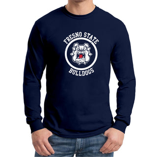 Fresno State Bulldogs Distressed Circle Logo Long Sleeve T-Shirt - Navy