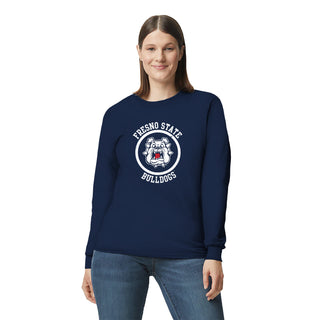 Fresno State Bulldogs Distressed Circle Logo Long Sleeve T-Shirt - Navy