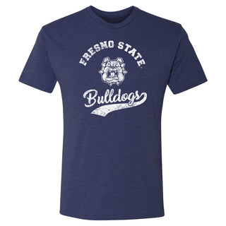 Fresno State Bulldogs Retro Script Premium Triblend T-Shirt - Vintage Navy