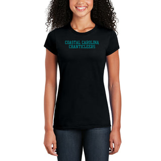 Coastal Carolina Chanticleers Basic Block Women's T-Shirt - Black