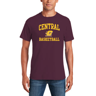 Central Michigan Arch Logo Basketball T-Shirt - Maroon