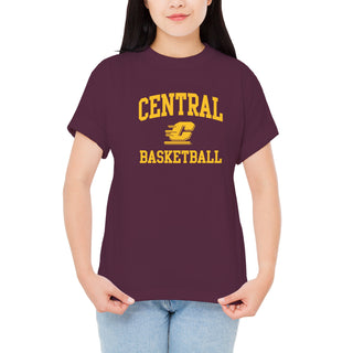 Central Michigan Arch Logo Basketball T-Shirt - Maroon