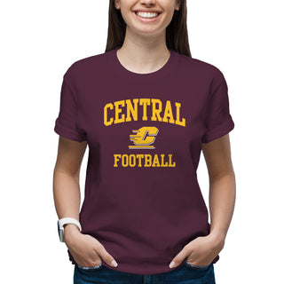 Central Michigan Arch Logo Football T-Shirt - Maroon