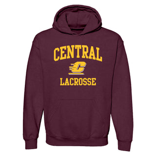 Central Michigan Arch Logo Lacrosse Hoodie - Maroon