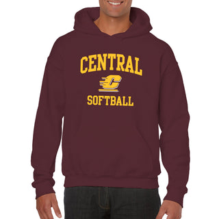 Central Michigan Arch Logo Softball Hoodie - Maroon