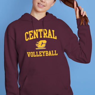 Central Michigan Arch Logo Volleyball Hoodie - Maroon