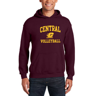 Central Michigan Arch Logo Volleyball Hoodie - Maroon