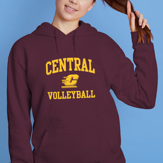 Central Michigan Arch Logo Volleyball Hoodie - Maroon