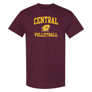 Central Michigan Arch Logo Volleyball T-Shirt - Maroon