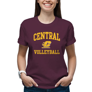 Central Michigan Arch Logo Volleyball T-Shirt - Maroon