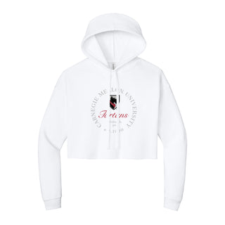 Carnegie Mellon Roundabout Women’s Cropped Fleece Hoodie - White
