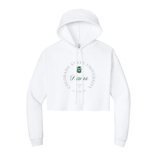 Colorado State Roundabout Women’s Cropped Fleece Hoodie - White
