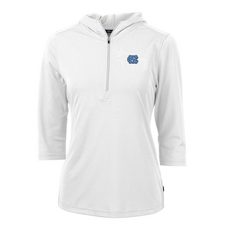 Cutter & Buck Women's UNC Tar Heels Virtue Eco Pique Recycled Half Zip Pullover Hoodie White [CB]