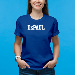 DePaul University Blue Demons Basic Block Short Sleeve T Shirt - Royal