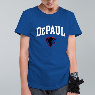 DePaul Arch Logo Youth T-Shirt - Royal