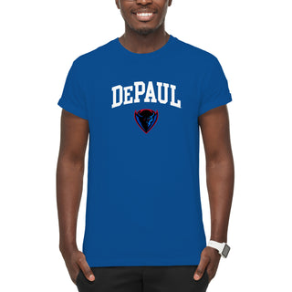 DePaul University Blue Demons Arch Logo Short Sleeve T-Shirt - Royal